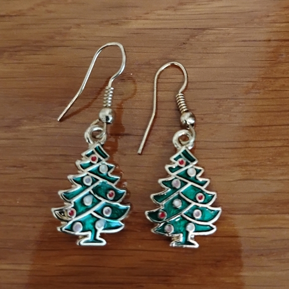 Christmas Tree Earrings - Picture 3 of 3